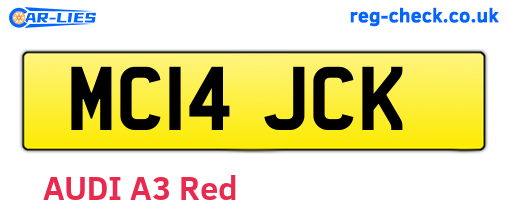 MC14JCK are the vehicle registration plates.