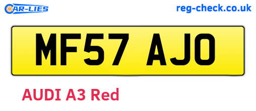 MF57AJO are the vehicle registration plates.