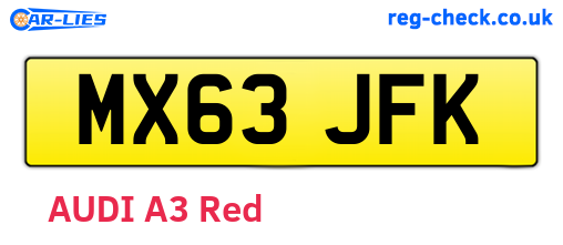 MX63JFK are the vehicle registration plates.