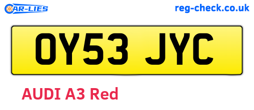 OY53JYC are the vehicle registration plates.