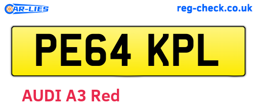 PE64KPL are the vehicle registration plates.