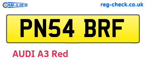 PN54BRF are the vehicle registration plates.