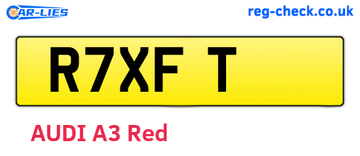 R7XFT are the vehicle registration plates.
