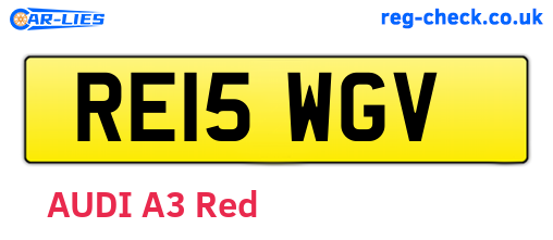 RE15WGV are the vehicle registration plates.