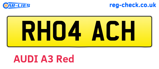 RH04ACH are the vehicle registration plates.