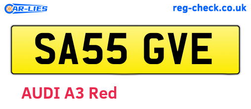 SA55GVE are the vehicle registration plates.