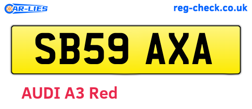 SB59AXA are the vehicle registration plates.