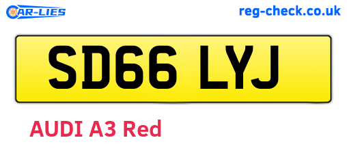 SD66LYJ are the vehicle registration plates.