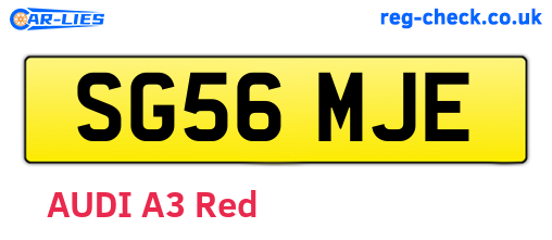 SG56MJE are the vehicle registration plates.