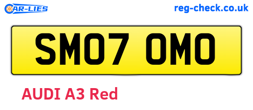 SM07OMO are the vehicle registration plates.