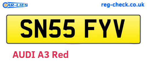 SN55FYV are the vehicle registration plates.
