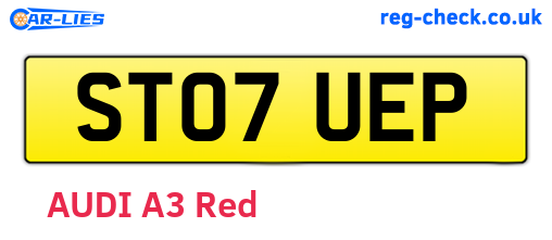 ST07UEP are the vehicle registration plates.
