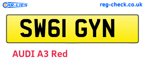 SW61GYN are the vehicle registration plates.