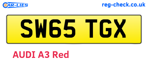 SW65TGX are the vehicle registration plates.