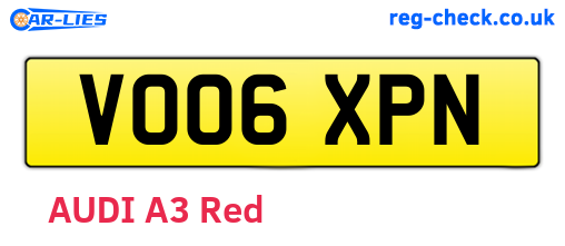 VO06XPN are the vehicle registration plates.