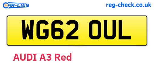 WG62OUL are the vehicle registration plates.