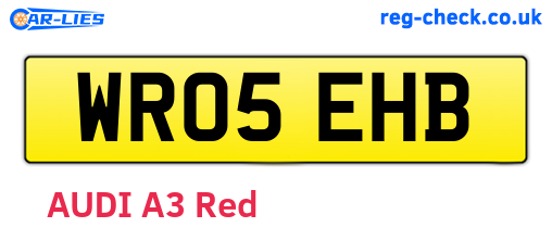 WR05EHB are the vehicle registration plates.