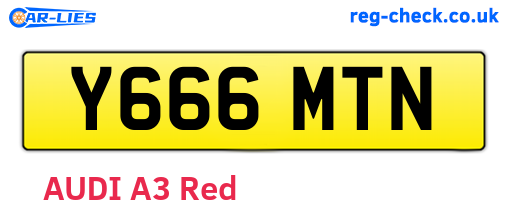 Y666MTN are the vehicle registration plates.