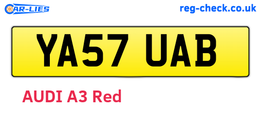 YA57UAB are the vehicle registration plates.