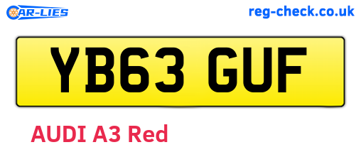 YB63GUF are the vehicle registration plates.