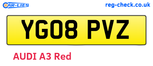 YG08PVZ are the vehicle registration plates.