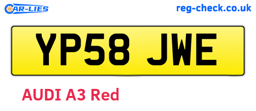 YP58JWE are the vehicle registration plates.
