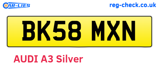 BK58MXN are the vehicle registration plates.