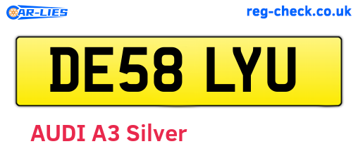 DE58LYU are the vehicle registration plates.