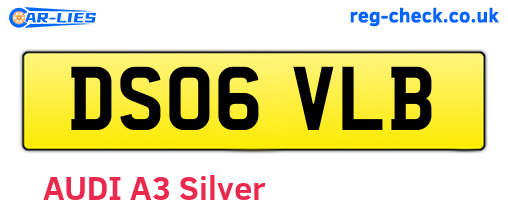 DS06VLB are the vehicle registration plates.