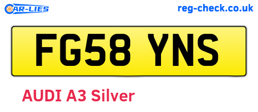 FG58YNS are the vehicle registration plates.