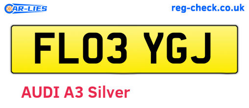 FL03YGJ are the vehicle registration plates.