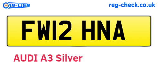 FW12HNA are the vehicle registration plates.