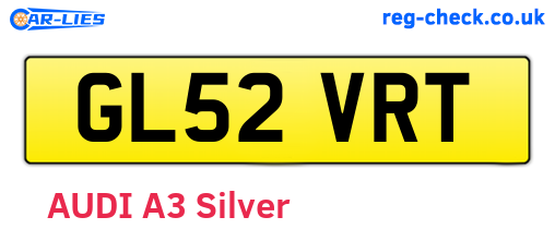 GL52VRT are the vehicle registration plates.