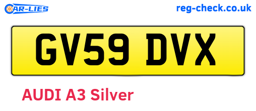 GV59DVX are the vehicle registration plates.