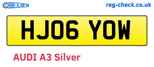 HJ06YOW are the vehicle registration plates.