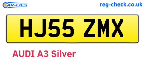 HJ55ZMX are the vehicle registration plates.