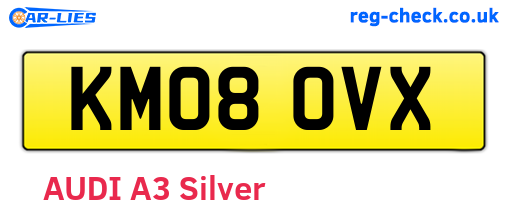 KM08OVX are the vehicle registration plates.