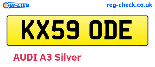 KX59ODE are the vehicle registration plates.