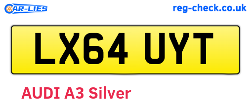 LX64UYT are the vehicle registration plates.