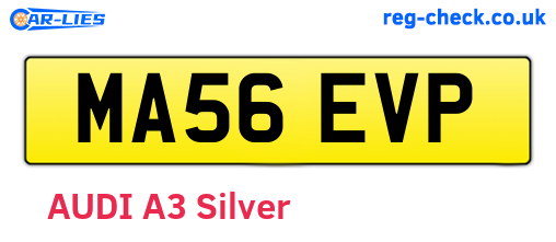 MA56EVP are the vehicle registration plates.