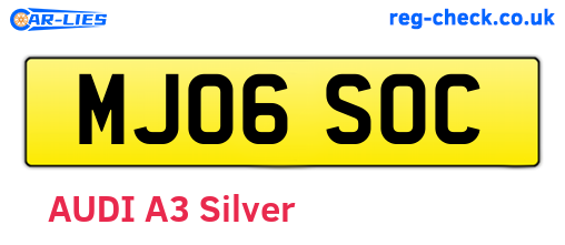 MJ06SOC are the vehicle registration plates.