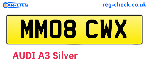 MM08CWX are the vehicle registration plates.