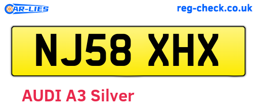 NJ58XHX are the vehicle registration plates.
