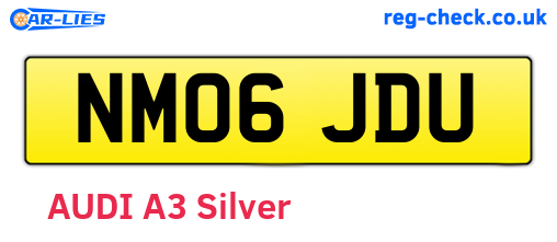NM06JDU are the vehicle registration plates.