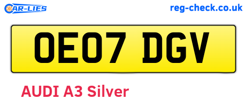 OE07DGV are the vehicle registration plates.