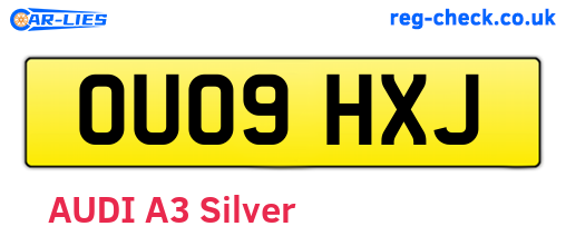 OU09HXJ are the vehicle registration plates.