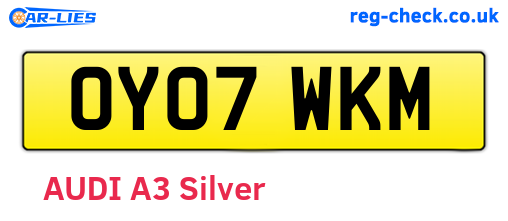 OY07WKM are the vehicle registration plates.