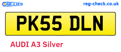 PK55DLN are the vehicle registration plates.