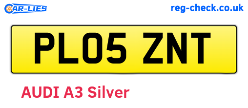 PL05ZNT are the vehicle registration plates.