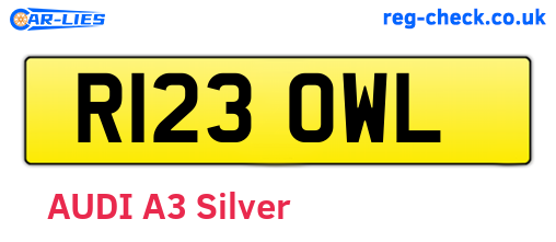 R123OWL are the vehicle registration plates.
